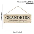 Holz Hängeschild Dekoration für Großeltern mit Text Zitat und rustikalem Design. - 30*15*0.3 cm / Hängendes Holzschild mit Fotoklammer