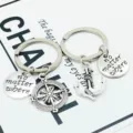 DIY metal keychain accessories set with compass and anchor pendants for creative craft use. - Compass Style