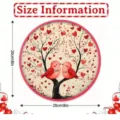 Wooden Valentineing welcome door sign round wall hanging decor size 20cm 8in romantic love - Two Birds on Tree