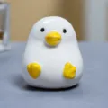 Lindo adorno de estatuilla de fantasma de pato de cerámica blanca decoración de escritorio - Adorno de Pato Lindo (Sentado-Blanco)