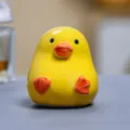 Jolie figurine de canard en céramique jaune ornement de bureau décoration cadeau - Ornement de Canard Mignon (Assis-Jaune)