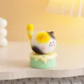 Linda figura de gato antiestrés juguete de escritorio adorno de resina regalo perfecto - Juguete giratorio gato calicó