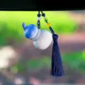 Lucky gourd car hanging ornament rearview mirror pendant car interior decoration gift accessory - Dark Blue