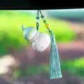 Brenger van geluk kalebas auto hangend ornament met groene kwast en mooie kralen. - Groen