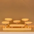 Solid wood display stand multi-tier desktop organizer rack for home office figures decoration - Solid Wood Display Stand / S