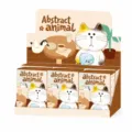 Lindo caja sorpresa de animal abstracto decoración escritorio, set de figuras de gato. - Caja sorpresa giratoria de animales abstractos [Set de 6]