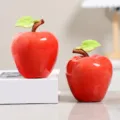 Adorno de decoración para el hogar de manzana de cerámica de simulación creativa, rojo. - Pack de 2