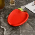 Creatieve keramische appel zeepbakje badkamer wastafel organizer afdruipbakje huisdecoratie - Appel / Rood