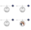 DIY photo frame brooch blank crystal rhinestone bouquet pin wedding accessory detail view - 1 Piece / Silver