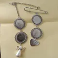 DIY graduation photo memorial pendant bezel tray set for cap decoration, alloy jewelry making. - New Combination 6 as Pictured