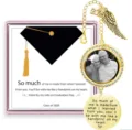 DIY graduation photo memorial charm pendant with tassel cap and inspiring engraved text. - New Style 9
