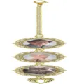 DIY metal photo pendant triple oval frame gold memory charm graduation cap hanging decor - Style 8, Gold, 3 Pcs