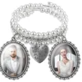 Multi-layer pearl crystal memory photo locket bracelet DIY custom picture pendant jewelry - New Double-piece Bracelets