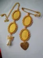 DIY photo memorial bezel pendant set with tray, chain, angel pearl and engraved heart charm. - New Style 11