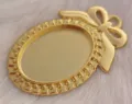Vintage gold oval bezel tray pendant blank for resin jewelry making and DIY crafts. - Style 3 / Inner Diameter 18x25mm / Gold