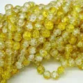Yellow crackle glass beads loose crystal round beads for DIY jewelry making and accessories. - 8mm / Yellow