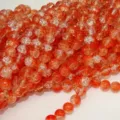 Orange crackle glass beads loose round crystal beads for DIY jewelry making accessories - 8mm / Orange