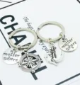 Creative metal keychain set with compass anchor and engraved tag for daily use and gifts - no matter where Compass