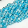 Blue crackle glass beads crystal crackle round loose beads for DIY jewelry making crafts accessories. - 10mm / Blue