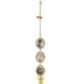 Custom memorial car charm with 2026 charm, triple oval photo frames and angel wings. - Angel / Triple Frame / Gold