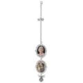 Memorial photo car charm with 2026 charm double oval frame angel wing pendant silver metal - Angel / Double Frame / Silver