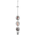 Customizable 2026 memorial photo charm pendant car rear view mirror hanging ornament. - Angel / Triple Frame / Silver