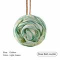 Éponge de douche en forme de rose filet de bain doux pour mousser corps vert clair 13x8cm - 70g / Vert Cristal