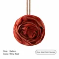 Éponge de Bain Rose Rouge Vin, Filet de Douche Doux, Boule de Bain Suspendue Mignonne - 70g / Bordeaux