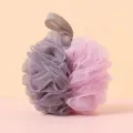 Esponja de baño de malla bicolor con cinta colgante para una espuma suave y rica en la ducha. - Púrpura Muscat