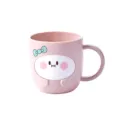 Pink cartoon children rinse cup, cute plastic toothbrush mug with comfortable handle for daily use. - 1 Piece/Pack / Pink