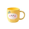 Cute children yellow plastic toothbrush cup with cartoon print, durable anti-fall rinsing mug. - 1 Piece/Pack / Yellow