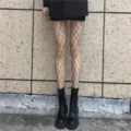 Sexy black fishnet tights for women, summer thin hollow out style, gothic punk hosiery. - One Size / Large Mesh / Black