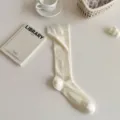 White calf socks for women, summer thin knit slouch socks, versatile aesthetic cute hosiery. - One Size / Creamy White