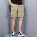 Ανδρικό Khaki Cargo Σορτς Casual Χαλαρή Εφαρμογή Πολλαπλές Τσέπες Κορδόνι Καλοκαίρι - 29 / Bottoms / Χακί
