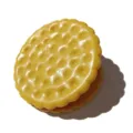 Close-up detail of the creative biscuit shaped sealing clip, yellow plastic clamp. - Single Piece / Printed