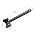 Stainless steel meat tenderizer hammer with durable nylon handle, dual-sided kitchen tool. - Silver