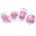 Pink plastic cake pop molds set with 4 cute shapes for making sushi rice balls and lollipops. - Four-Piece Set / Purple