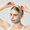 V-line face lifting bandage breathable chin up strap anti aging facial slimming mask - Ribbon Pack / Gray