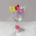 Set di marker per bicchieri da vino a cuore in silicone colorato per feste e drink - Forma a cuore
