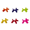 Marcadores de copa de vino perro globo de silicona dijes de animales para fiesta 6pcs - Juego Multicolor