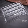 Klares PET-Viereck-Schokoladenform, ideal fuer DIY-Backen von Bonbon, Gelee und Eiswuerfeln. - Quadratisches Karomuster / Transparente quadratische Schokoladenform