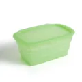 Collapsible silicone food storage container with lid portable lunch box for fresh keeping food - 1L / Transparent Green
