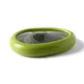 Silicone avocado saver pod detail, flexible film fridge storage container for fresh fruit. - 14x10x2.5cm / Green