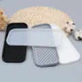Silikon Abtropfschale Set, rechteckige Seifenschale und Küchen Organizer, Mehrfarbige Variante. - Klarweiß