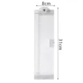 Transparent acrylic monitor memo board with clip and ruler, side screen message note holder. - H 311 x W 80 x D 2mm / Transparent Color (Left Side)