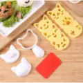 Cute cartoon cat rice ball mold set, DIY kitchen tool for children's bento making. - Kitten / Default