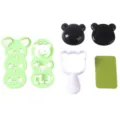 Cute cartoon bear rice ball mold set, kids bento maker kitchen DIY cooking tools. - Panda / Default