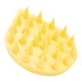 Yellow silicone scalp massage brush for hair washing, soft bristle shampoo and bath comb. - 92*70*24mm / Yellow
