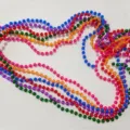 Colorful plastic bead necklaces set, multi-color party bead strands variant, bright colors. - Single Bead Chain