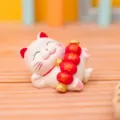 Cute lucky cat figurine resin cartoon cat ornament for desktop and car decoration gift - SJ0118 Prosperity and Wealth